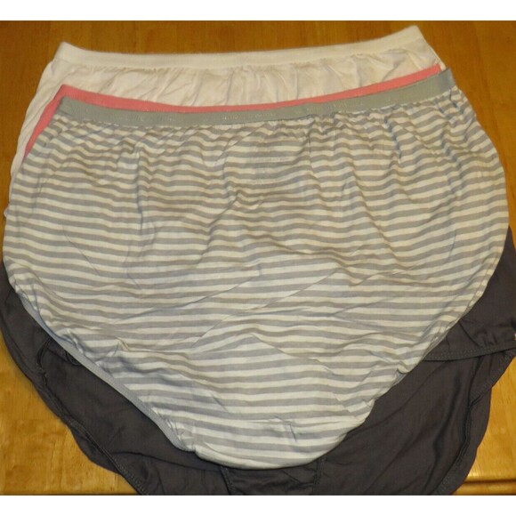 Comfort Choice 5 Pair Cotton Brief Panties Size 10 Plus Size 24W-26W - Picture 2 of 7